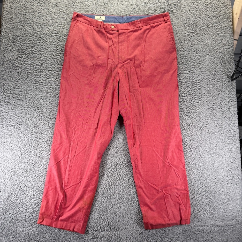 Southern Pines Pant Mens 42x32 Pink Cotton Chino Straight Business Preppy Career